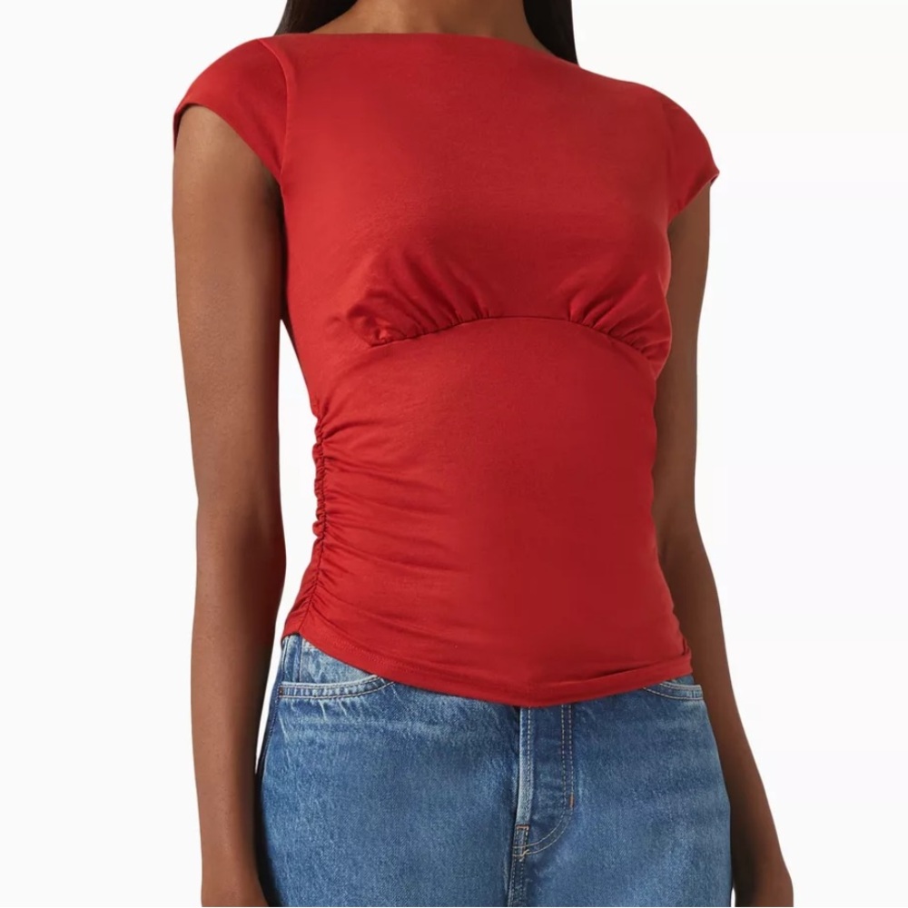 Reformation Red Madeline top